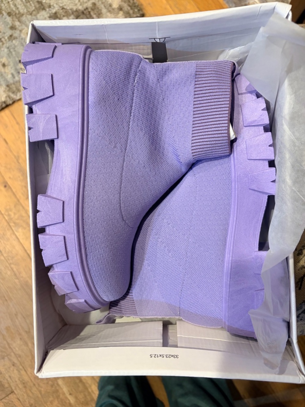 Cape Robbin Purple Knit Platform Boots - Women's Slip-On Fashion Boots